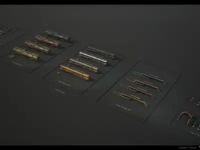 SciFi Pipes Pack Vol01 Low-poly 3D model