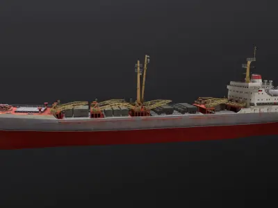 Poltava Battleship Low-poly 3D model