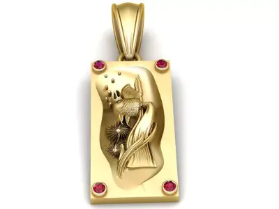  elegant rectangular pendant 3D print model