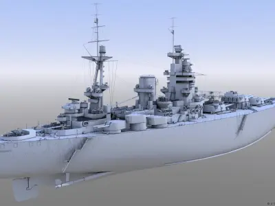 BATTLESHIP HMS RODNEY 3D model