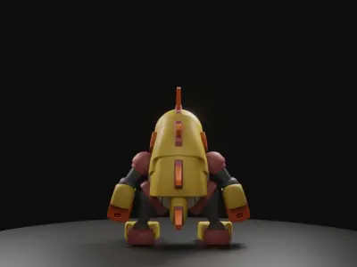 hedgeshock orange robot 3D model