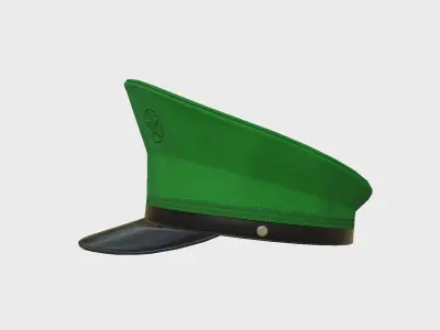Police Cap 03 Green - Military Character Design Fashion Low-poly 3D model