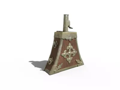 16th century gun powder flask version 1 Low-poly 3D model