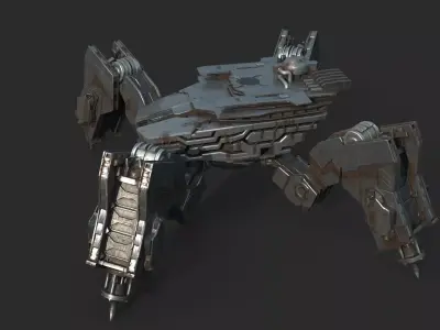 Future Sci-Fi Crab-Type War Robot 3D model