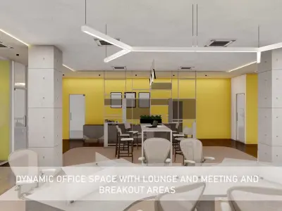 Dynamic Office Space with Lounge and Meeting and breakout Areas 3D model