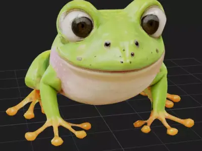 cute cartoon frog 3D 3D print model