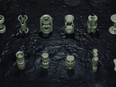 SCI FI - Cylinders Kit - 8 models Free low-poly 3D model