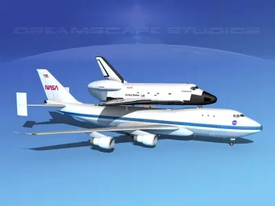 Space Shuttle Enterprise Transport LP 1-2 747 3D model