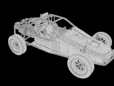 Dune Buggy PUBG Untextured Low-poly 3D model