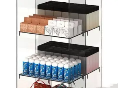 Glass Display Case With Shelves 3D model