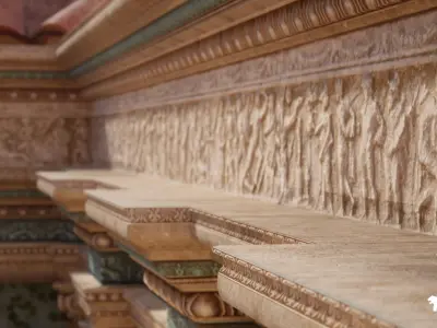 Neptune Roman Bath Low-poly 3D model