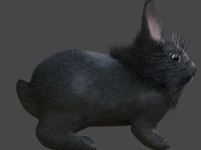 Gray Single Mane Lionhead Free 3D model