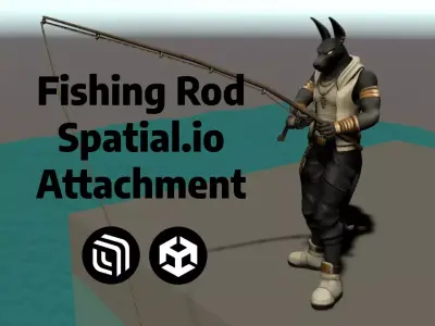Fishing Rod Spatialio Prefab Free low-poly 3D model