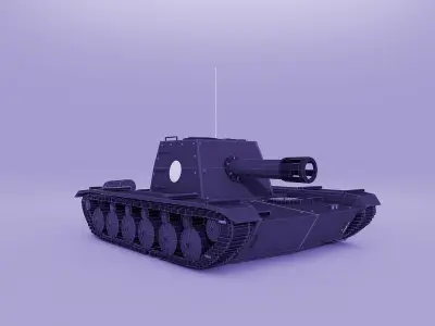 Cartoon Low Poly Tank Low-poly 3D model