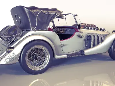 Steampunk Car - Morgan Roadster 3D model