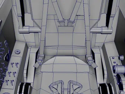 Mig21 Cockpit 3D Lowpoly AR - VR - PBR for apps and games Low-poly 3D model