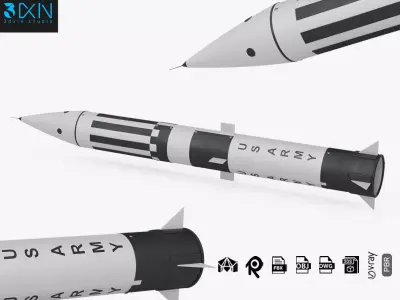 MGM-31 Pershing 1 Solid-Fueled Ballistic Missile 3D model