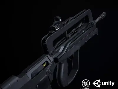 Famas G2 PBR Low-poly 3D model