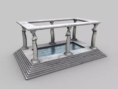 Ancient bath Low-poly 3D model