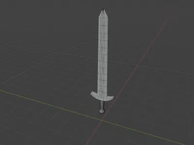 Melee sword low-poly Free low-poly 3D model