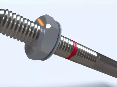 HILTI M17 Bolt with Nut and Washer 3D model
