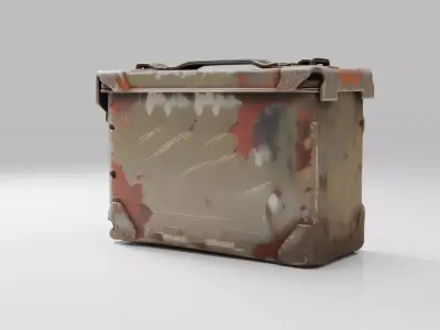 Post Apocalyptic Rusted Ammo Box Low-poly 3D model