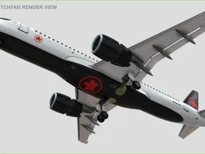 CS 300 Airbus A220 300 Air Canada livery Low-poly 3D model