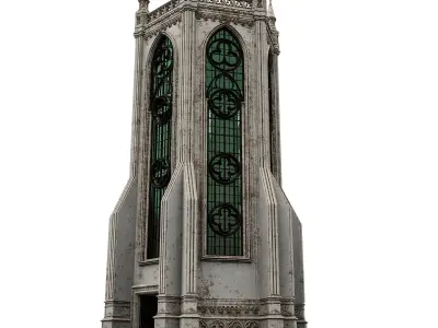 GOTHIC CASTLE BUILDING 2 Low-poly 3D model