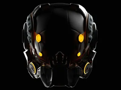 Futuristic Sci-fi Helmet 3D model