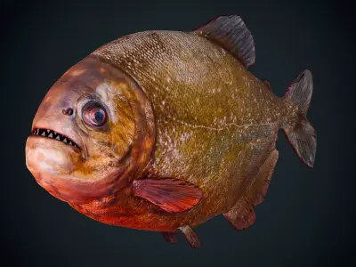Piranha Low-poly 3D model
