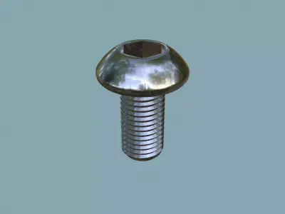Steel Stained M10 Bolt Allen Dome 3D model