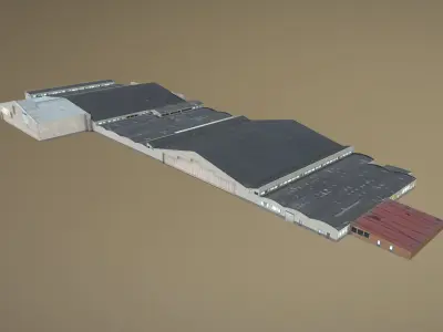 Airport Hangars SKBO Hangars10 Low-poly 3D model