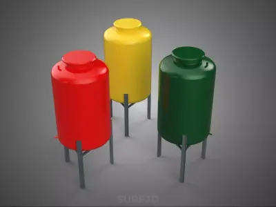 STANDARD INDUSTRIAL FLUID LIQUID CHEMICAL STORAGE CONTAINER TANK 3D model