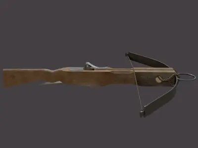 Crossbow wooden Low-poly 3D model