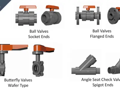 PVC METRIC - VALVES AND FITTINGS INDUSTRIAL - STEP 3D model