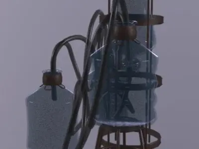 Science Bottles Low-poly 3D model