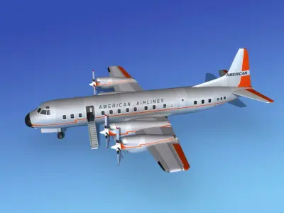Lockheed L-188 Electra HP American Airlines 3D model