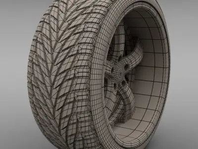 Savini Forged SV-33S Wheel and Tire 3D model
