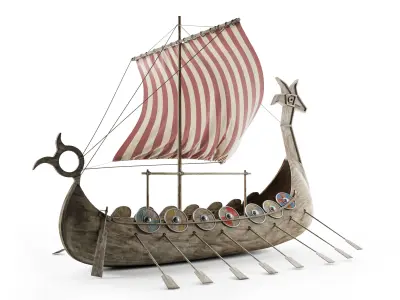 Viking Ship Low-poly 3D model