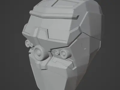 Denis elka46464646gmail com Scratched Robot Head 3D Free low-poly 3D model