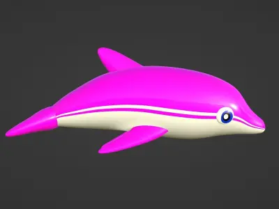 Inflatable dolphin pink 3D model
