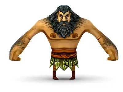 Low Poly Cartoon Creature Villager Man Low-poly 3D model