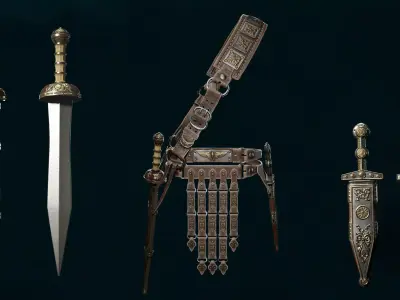 Roman Armor and Weapon Update Low-poly 3D model Low-poly 3D model