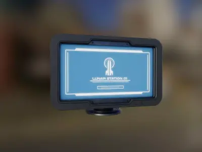 Sci-Fi Computer Screen Low-poly 3D model