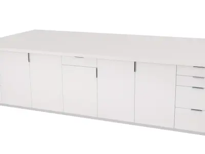 cabinet desk with drawers Free 3D model