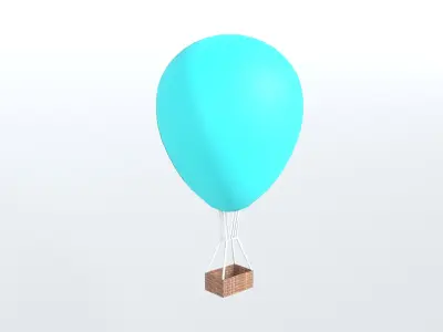 Hot Air Balloon v1 008 Low-poly 3D model