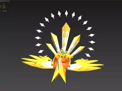 paper crane Low-poly 3D model