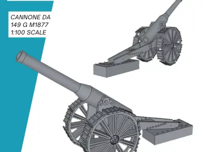 149-mm-Haubitze Modell 1877 3D print model