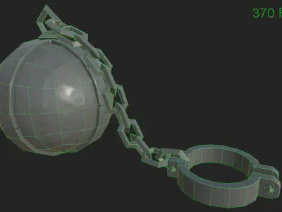 Stylized PBR Prison Ball Low-poly 3D model