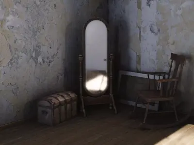 Antique Standing Mirror Free low-poly 3D model
